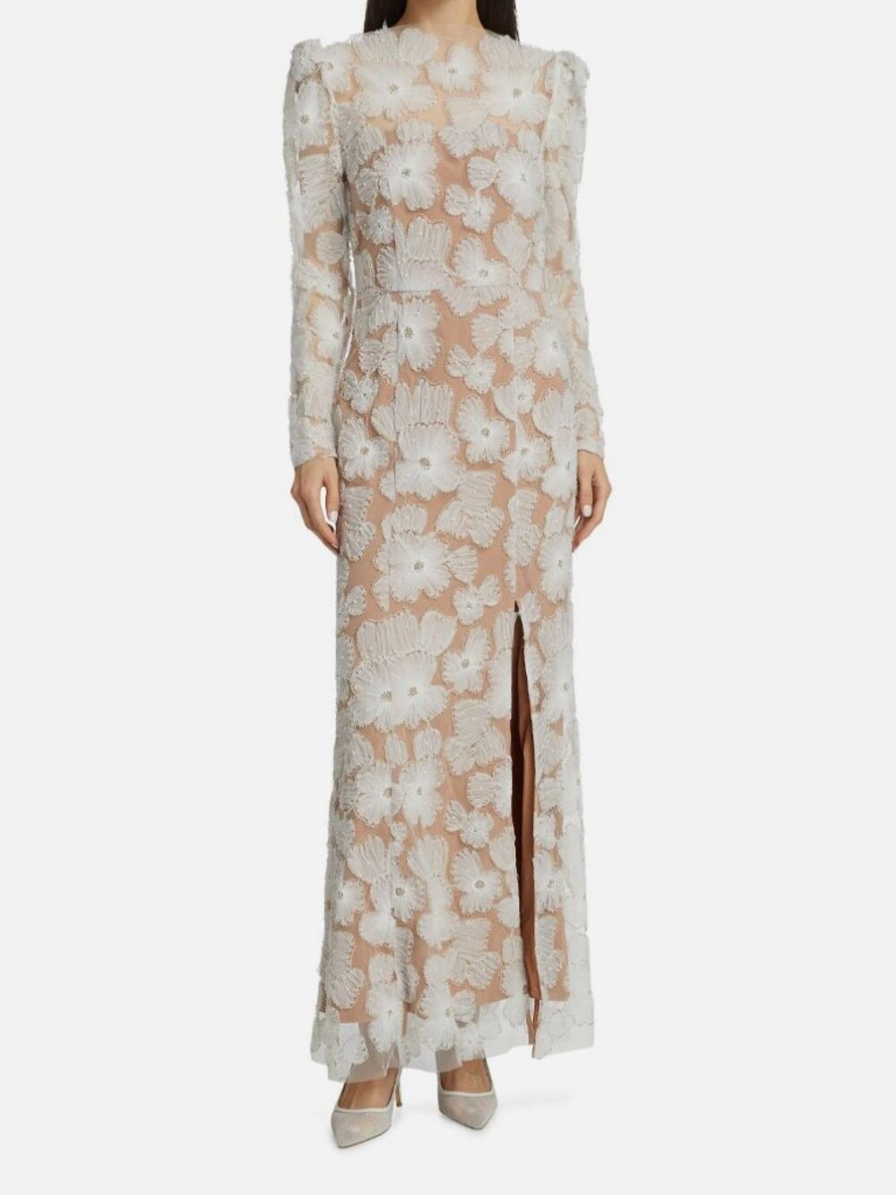 Elliatt Women's Beige The New Bride Darcy Embellished Mesh Gown Dress Size XS